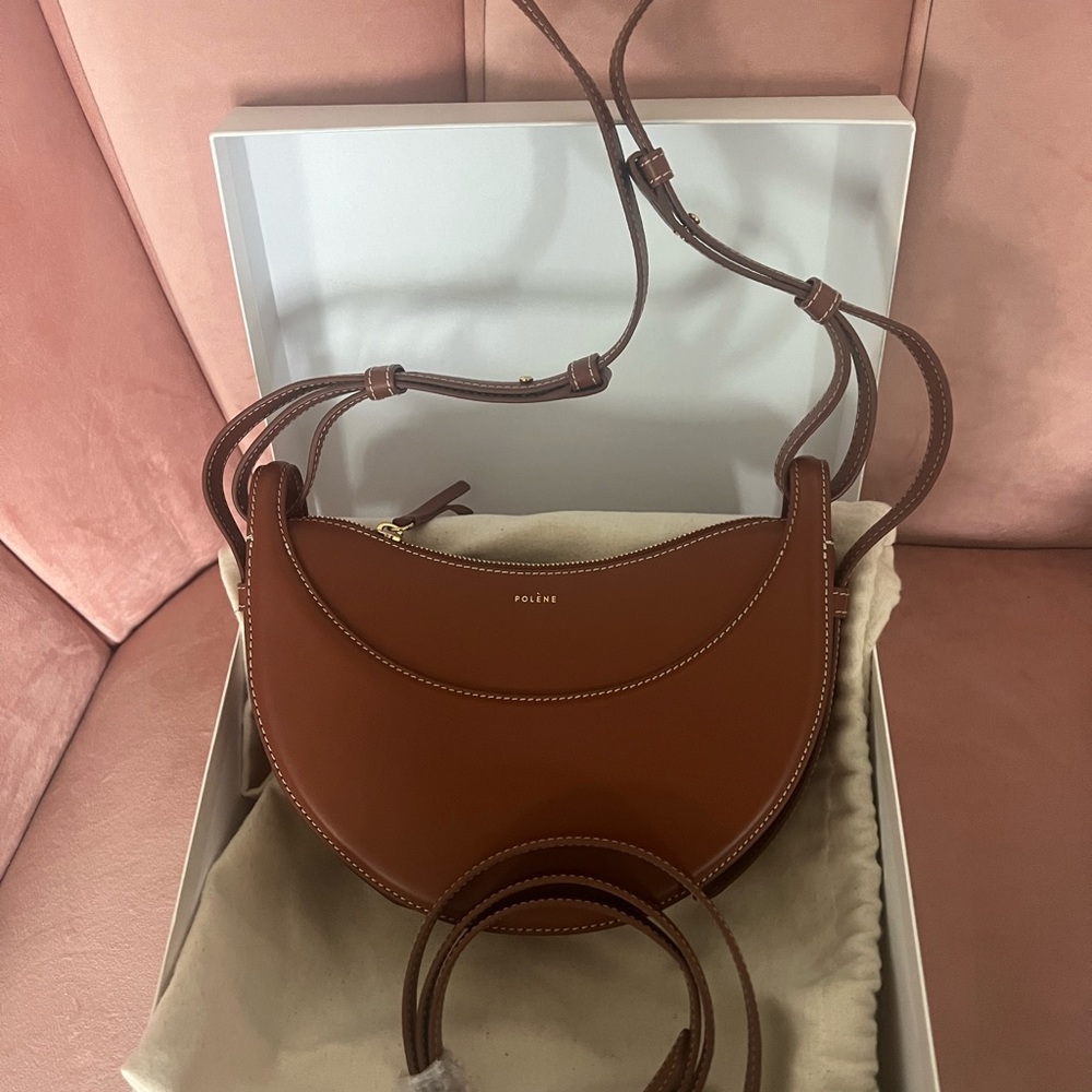 Polene numero dix number 10 monochrome cognac shoulder bag